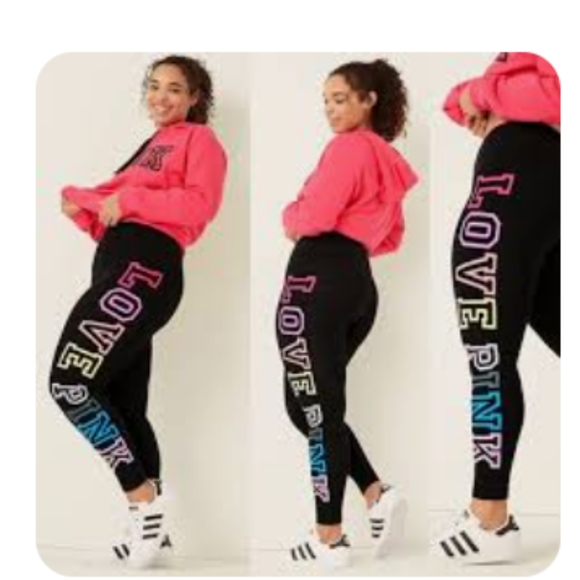 SP & Or Medium VICTORIA SECRET PINK High Waist Leggings - Picture 4 of 9